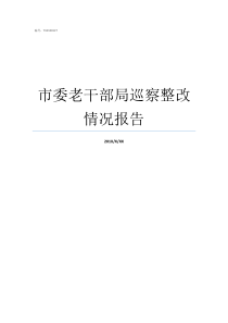 市委老干部局巡察整改情况报告市委巡察整改报告