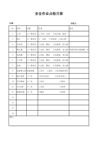 安全作业点检日报