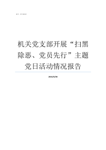 机关党支部开展扫黑除恶党员先行主题党日活动情况报告机关党支部