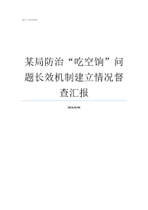 某局防治吃空饷问题长效机制建立情况督查汇报