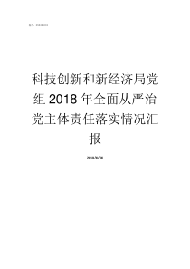 科技创新和新经济局党组2018年全面从严治党主体责任落实情况汇报新经济科技局