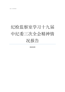 纪检监察室学习十九届中纪委三次全会精神情况报告