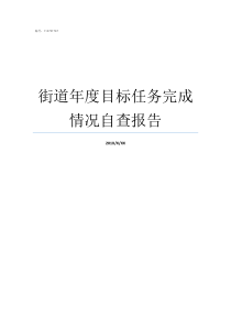 街道年度目标任务完成情况自查报告如何完成年度目标任务