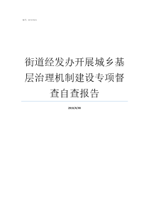 街道经发办开展城乡基层治理机制建设专项督查自查报告