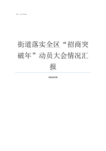 街道落实全区招商突破年动员大会情况汇报街道党委落实三心