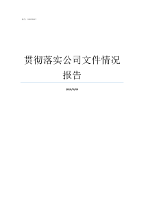 贯彻落实公司文件情况报告贯彻落实文件