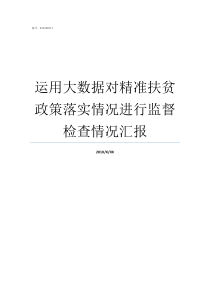 运用大数据对精准扶贫政策落实情况进行监督检查情况汇报大数据精准扶贫