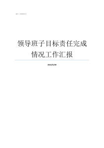 领导班子目标责任完成情况工作汇报领导班子成员