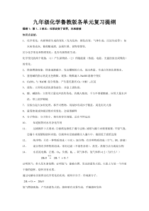 九年级化学鲁教版各单元复习提纲