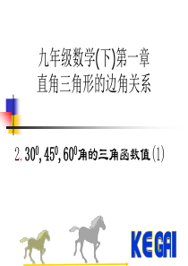 九年级数学北师大版30度,45度,60度角的三角函数值1