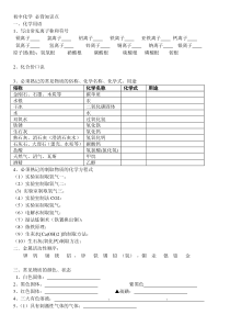 初中化学-必背知识点(填空)