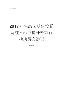 2017年生态文明建设暨两减六治三提升专项行动动员会讲话