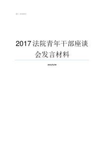 2017法院青年干部座谈会发言材料法院公告