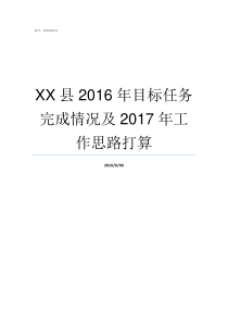 XX县2016年目标任务完成情况及2017年工作思路打算不XX年