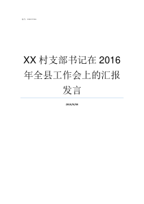 XX村支部书记在2016年全县工作会上的汇报发言