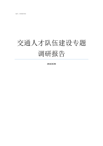 交通人才队伍建设专题调研报告人才队伍建设