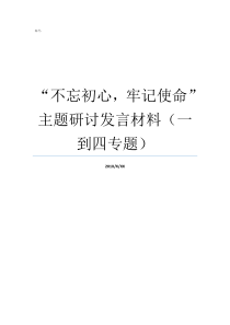 不忘初心牢记使命主题研讨发言材料一到四专题