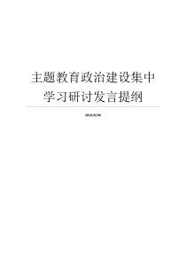 主题教育政治建设集中学习研讨发言提纲主题教育党的政治建设