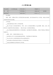 人力资源总监岗位说明书doc