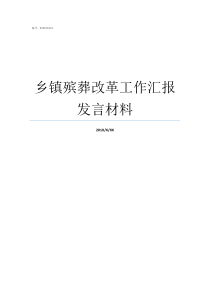 乡镇殡葬改革工作汇报发言材料殡葬改革