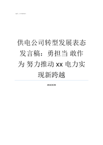 供电公司转型发展表态发言稿勇担当nbsp敢作为nbsp努力推动xx电力实现新跨越