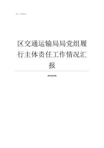 区交通运输局局党组履行主体责任工作情况汇报交通运输厅