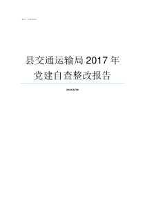 县交通运输局2017年党建自查整改报告