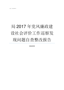 局2017年党风廉政建设社会评价工作巡察发现问题自查整改报告