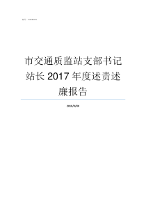 市交通质监站支部书记站长2017年度述责述廉报告交通局质监站好不好