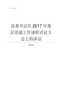 县委书记在2017年基层党建工作述职评议大会上的讲话