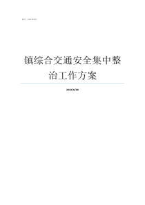 镇综合交通安全集中整治工作方案