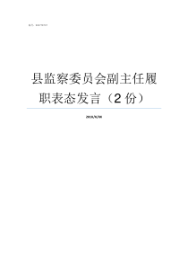 县监察委员会副主任履职表态发言2份