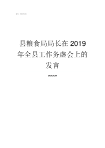 县粮食局局长在2019年全县工作务虚会上的发言