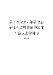 县长在2017年县政府全体会议暨政府廉政工作会议上的讲话