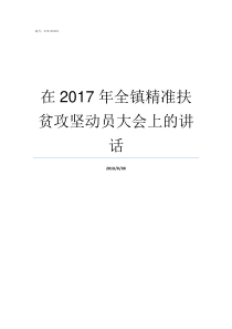 在2017年全镇精准扶贫攻坚动员大会上的讲话