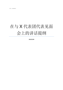 在与X代表团代表见面会上的讲话提纲X代表