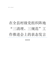 在全县村级党组织阵地三清理三规范工作推进会上的表态发言基层党组织阵地