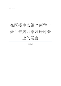 在区委中心组两学一做专题四学习研讨会上的发言区委中心组成员