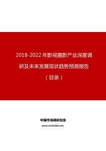 影视摄影产业深度调研及未来发展现状趋势预测报告目录