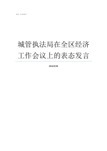 城管执法局在全区经济工作会议上的表态发言