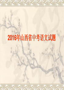 2016年山西中考试题解析