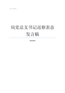 局党总支书记巡察表态发言稿