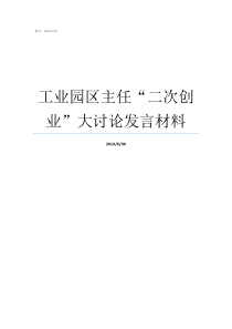 工业园区主任二次创业大讨论发言材料工业园区丁立新