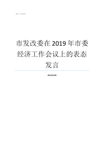 市发改委在2019年市委经济工作会议上的表态发言2019年9月车市