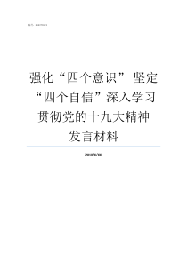 强化四个意识nbsp坚定四个自信深入学习贯彻党的十九大精神发言材料