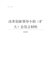 改革创新领导小组扩大会发言材料领导小组名单