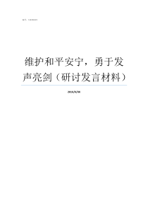 维护和平安宁勇于发声亮剑研讨发言材料安宁和平学校