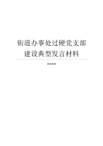 街道办事处过硬党支部建设典型发言材料过硬党支部5个过硬过硬党支部5个过硬