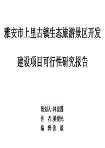 四川上里古镇可行性研究报告