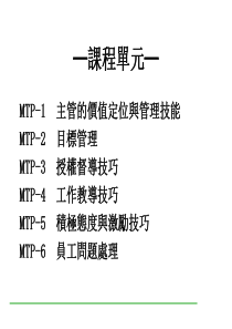 mtp-1主管的价值定位与管理技能